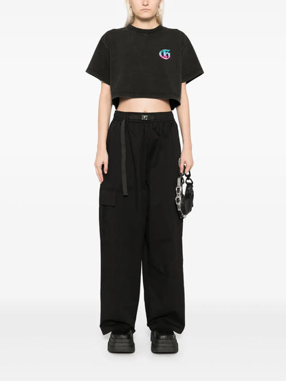 Logo-Print Cropped T-Shirt