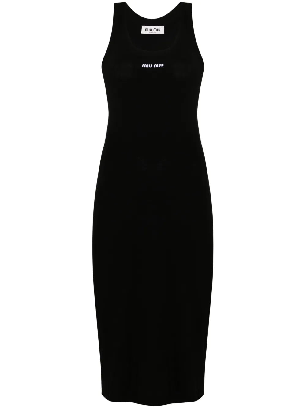 Embroidered-Logo Midi Dress