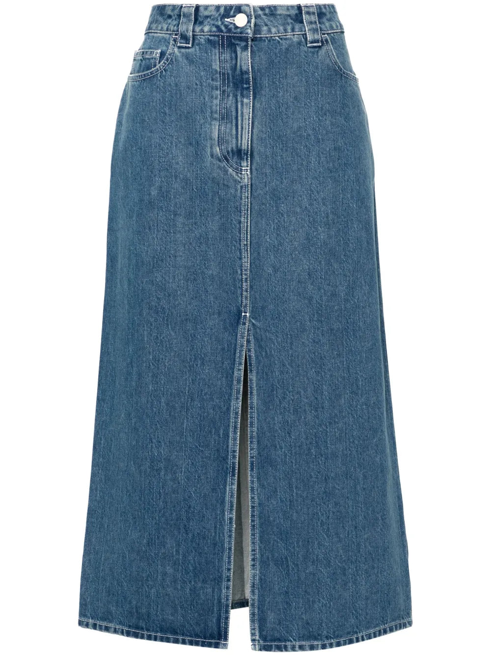 Logo-Patch Denim Skirt