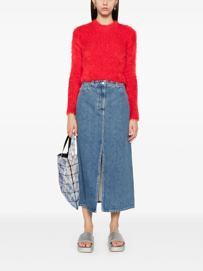 Logo-Patch Denim Skirt