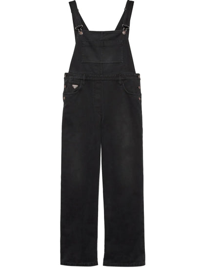 Triangle-Logo Denim Jumpsuit