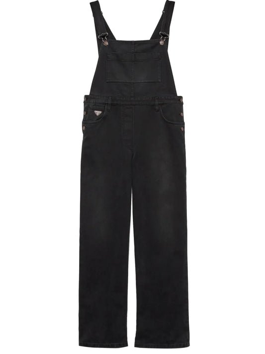 Triangle-Logo Denim Jumpsuit