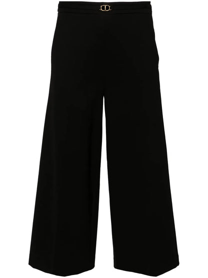 Logo-Plaque Cropped Trousers