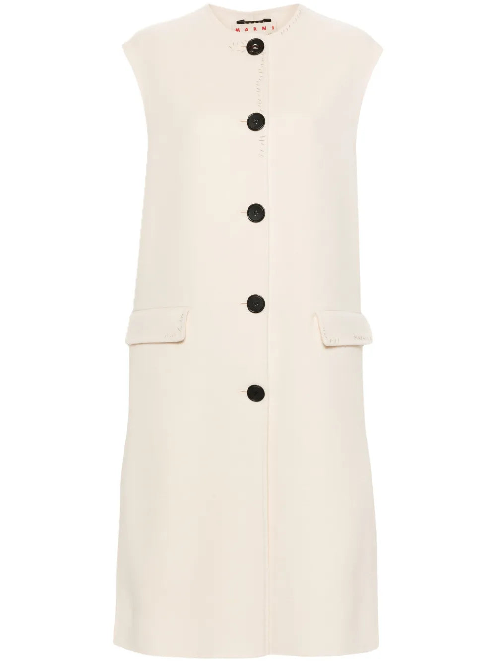 Logo-Embroidered Sleeveless Coat