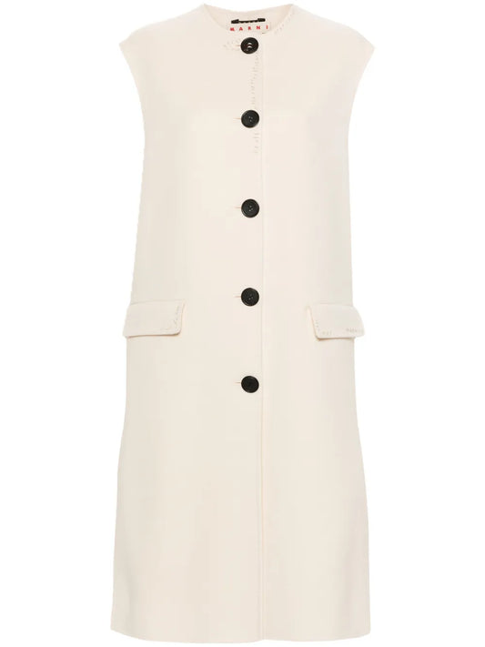Logo-Embroidered Sleeveless Coat