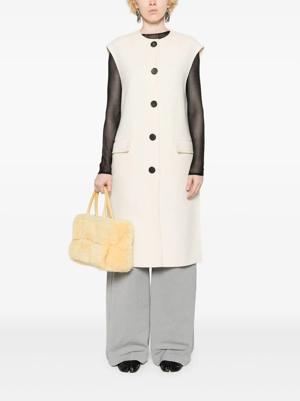 Logo-Embroidered Sleeveless Coat