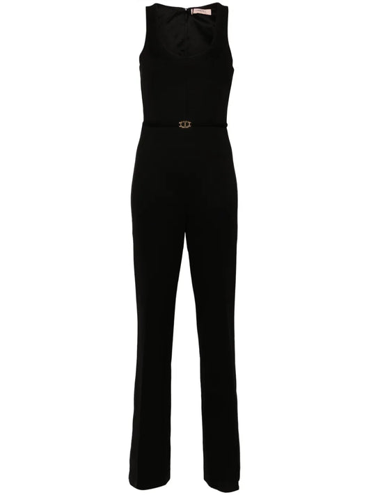 Logo-Plaque Flared Jumpsuit