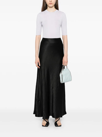 Snap Elbow-Sleeve Knitted Top