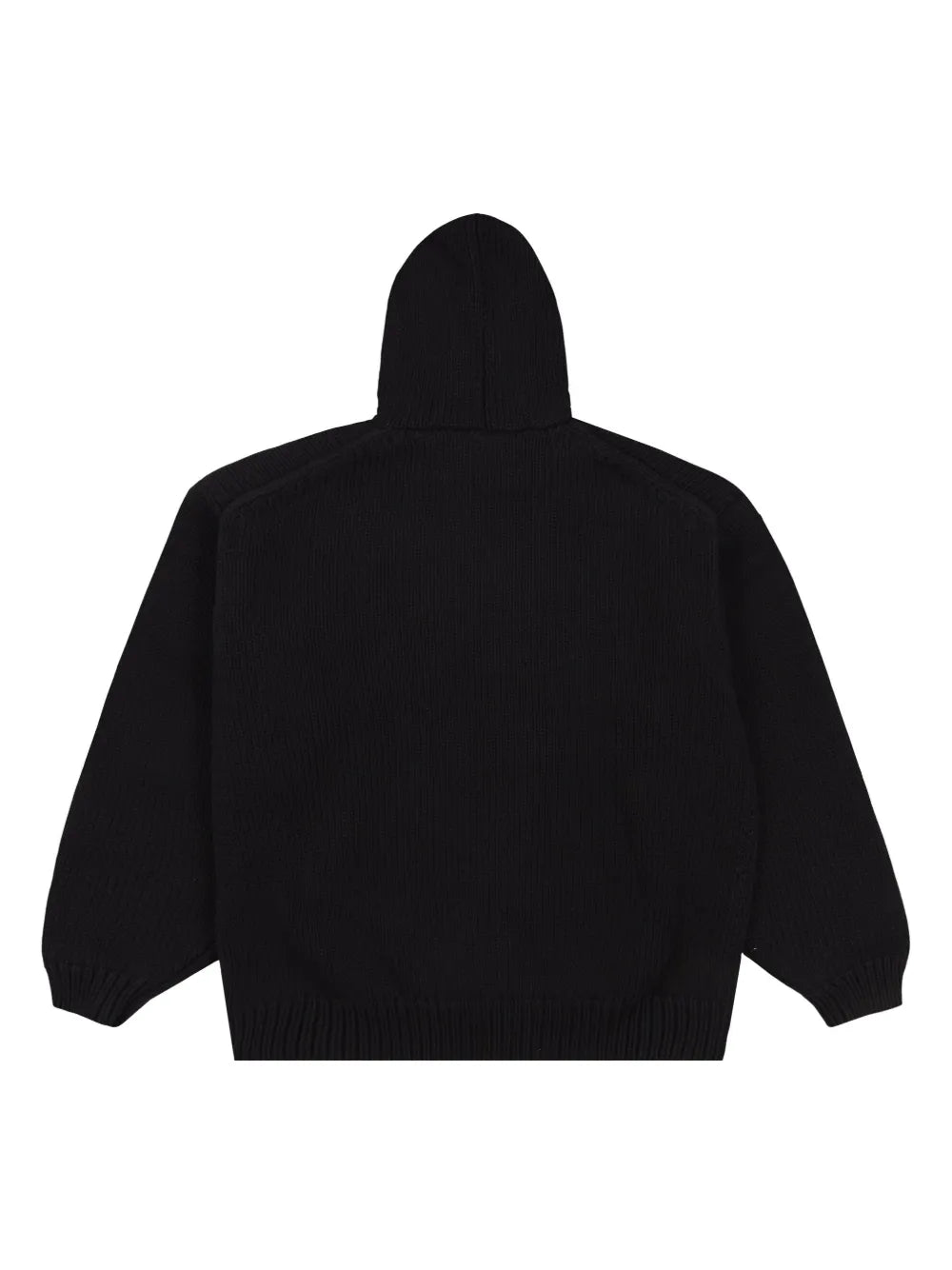 Intarsia-Knit "Black" Hoodie