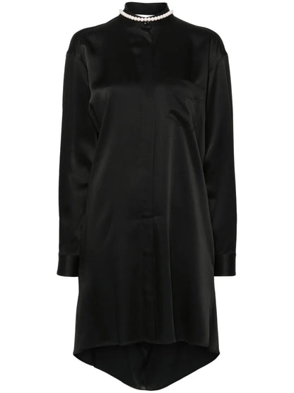 Faux-Pearl Shirt Dress
