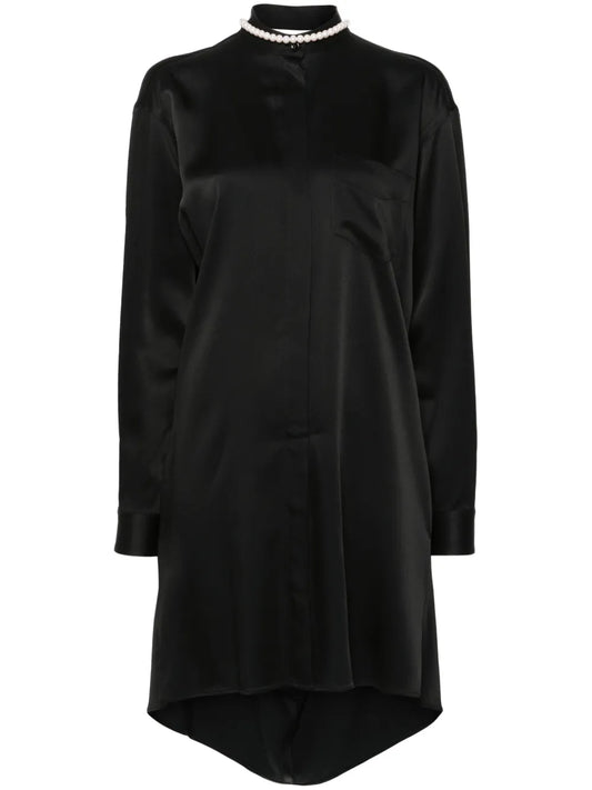Faux-Pearl Shirt Dress