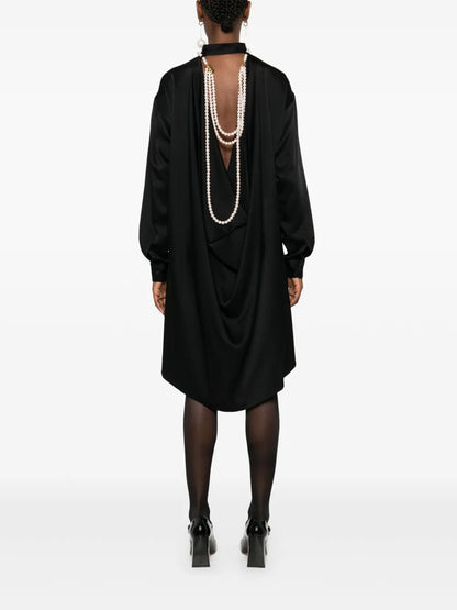 Faux-Pearl Shirt Dress