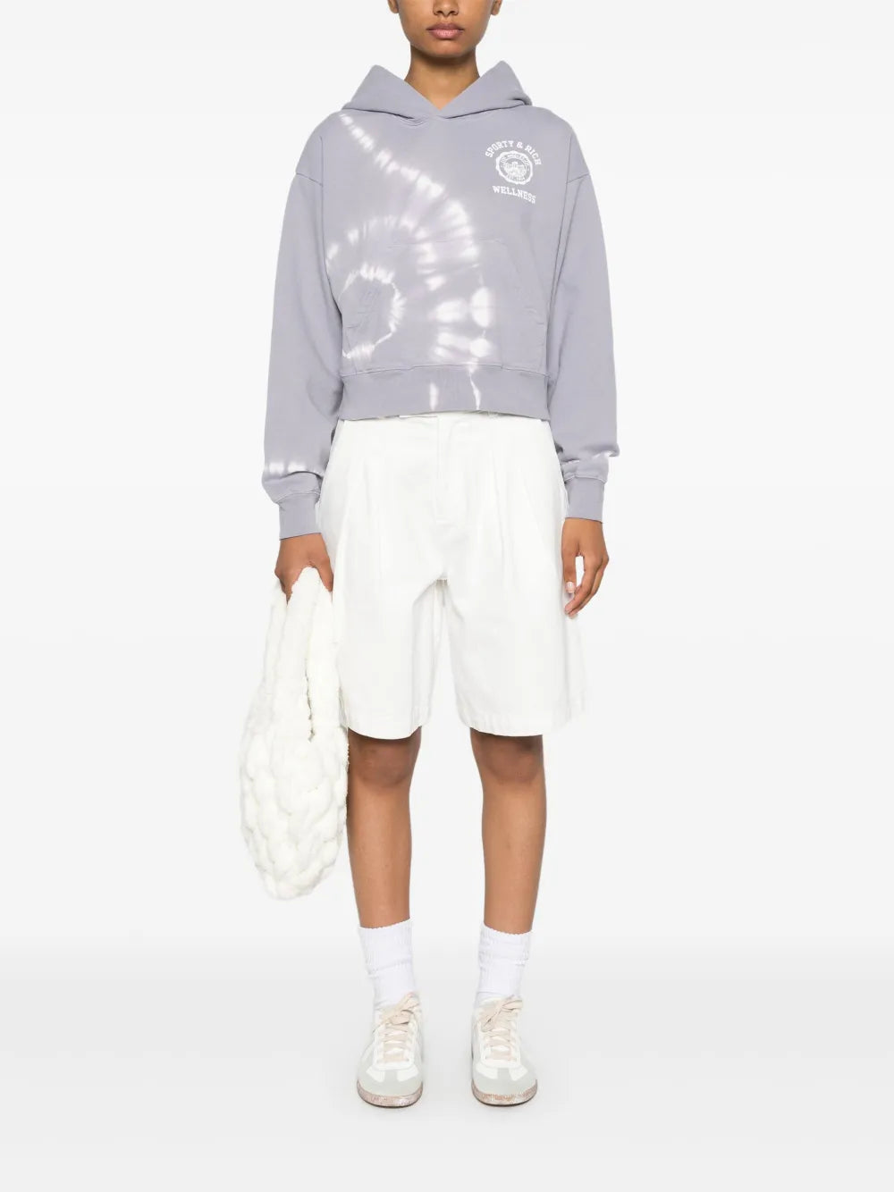 Logo-Print Cropped Hoodie
