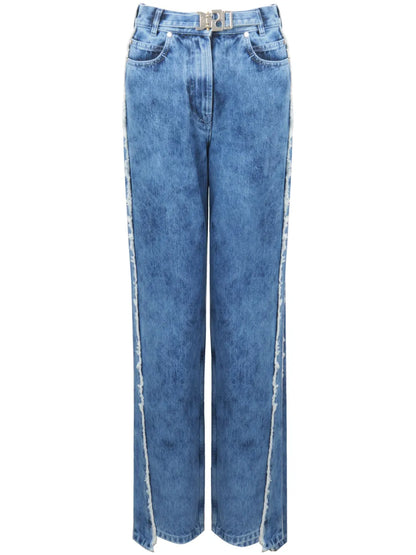 Jacquard Straight-Leg Trousers