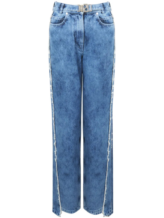 Jacquard Straight-Leg Trousers