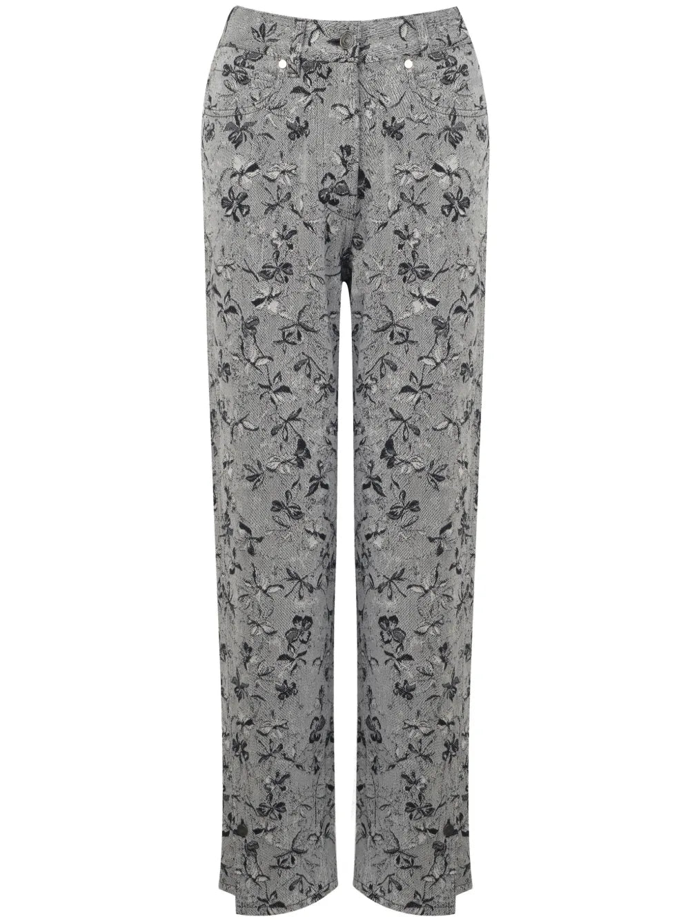 Floral-Print Straight-Leg Jeans