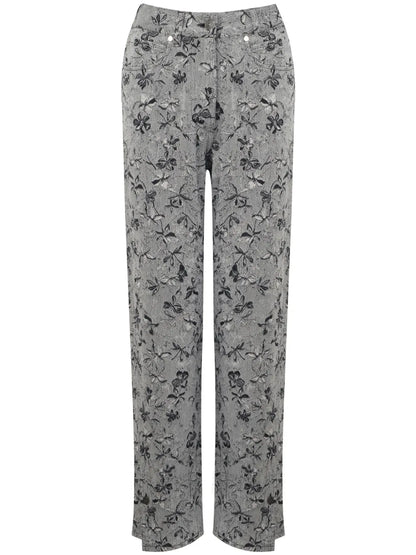 Floral-Print Straight-Leg Jeans