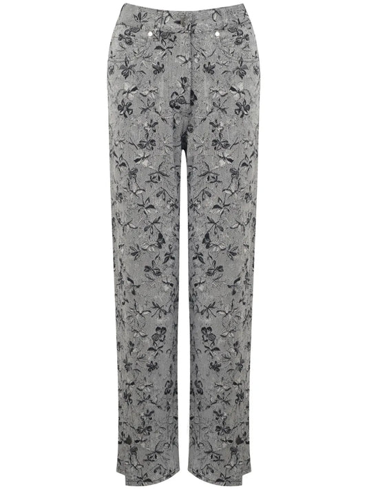 Floral-Print Straight-Leg Jeans