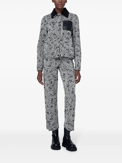 Floral-Print Straight-Leg Jeans