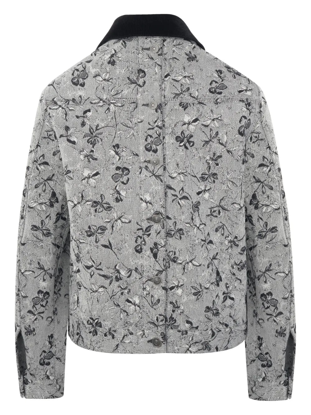 Floral-Print Denim Jacquard Jacket