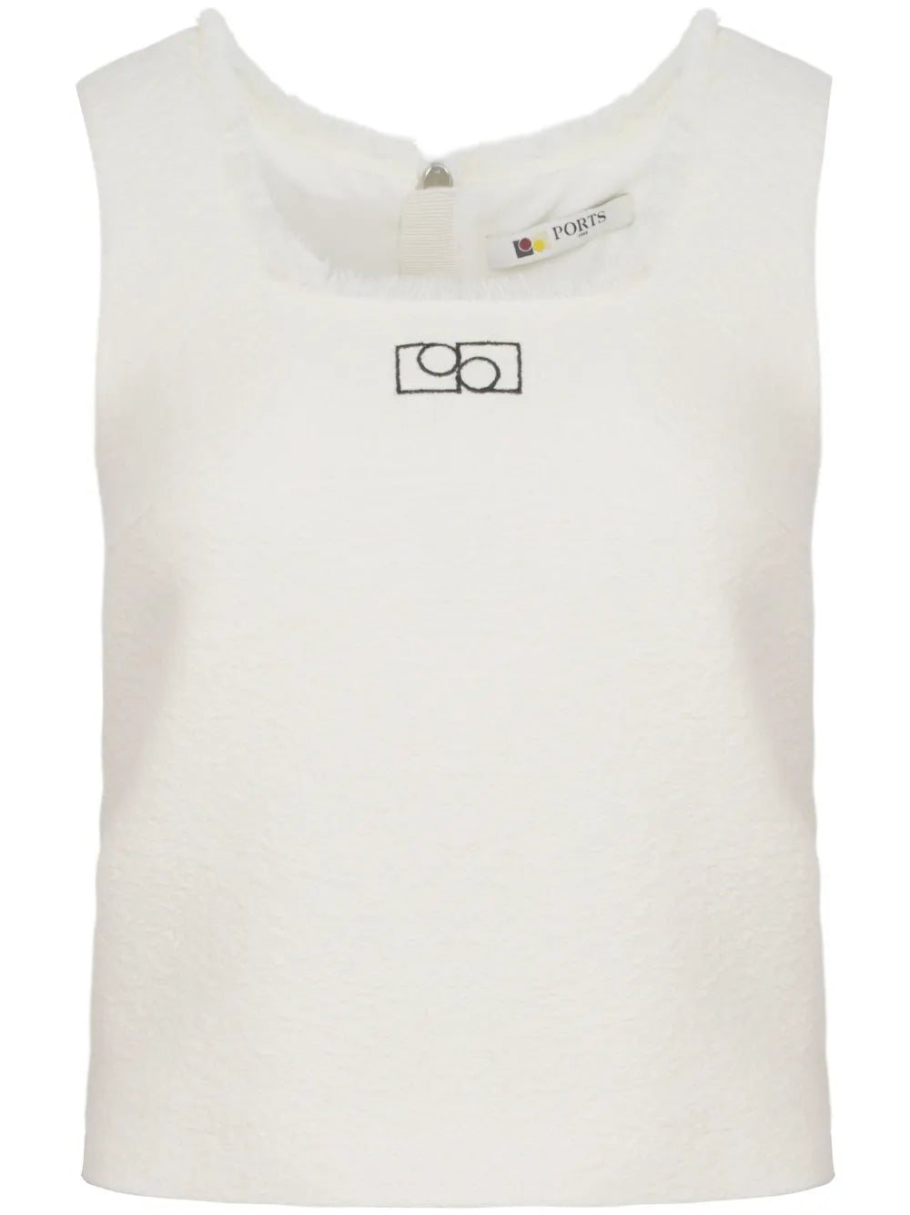 Logo-Embroidered Tweed Top