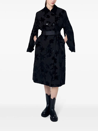 Floral-Print Trench Coat
