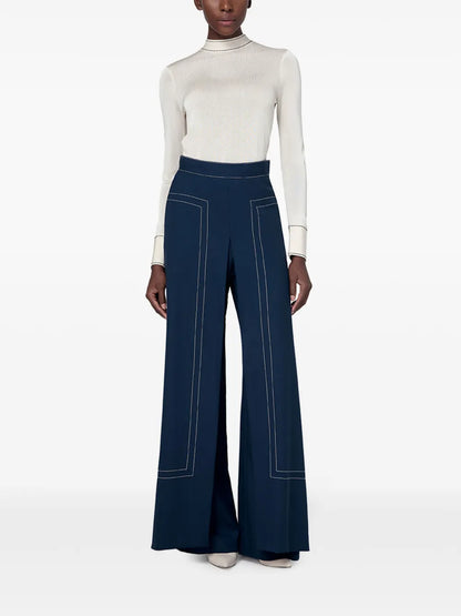 Contrast-Stitching Trousers