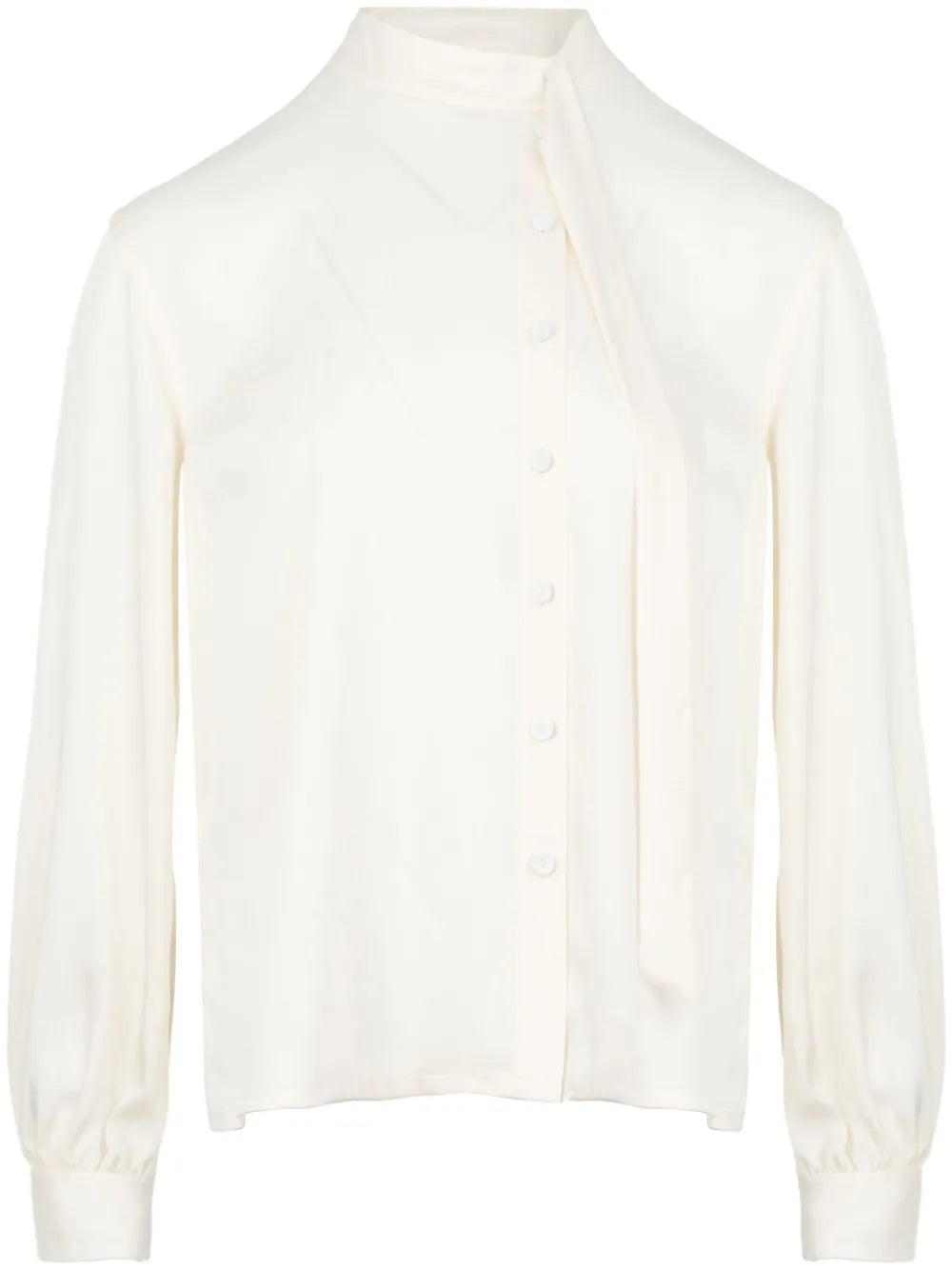 Scarf-Detail Long-Sleeve Shirt