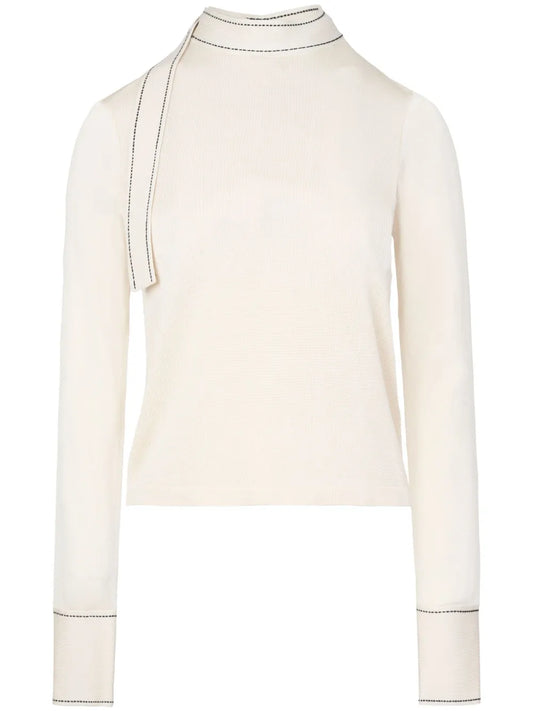 Contrast-Stitching Sweater