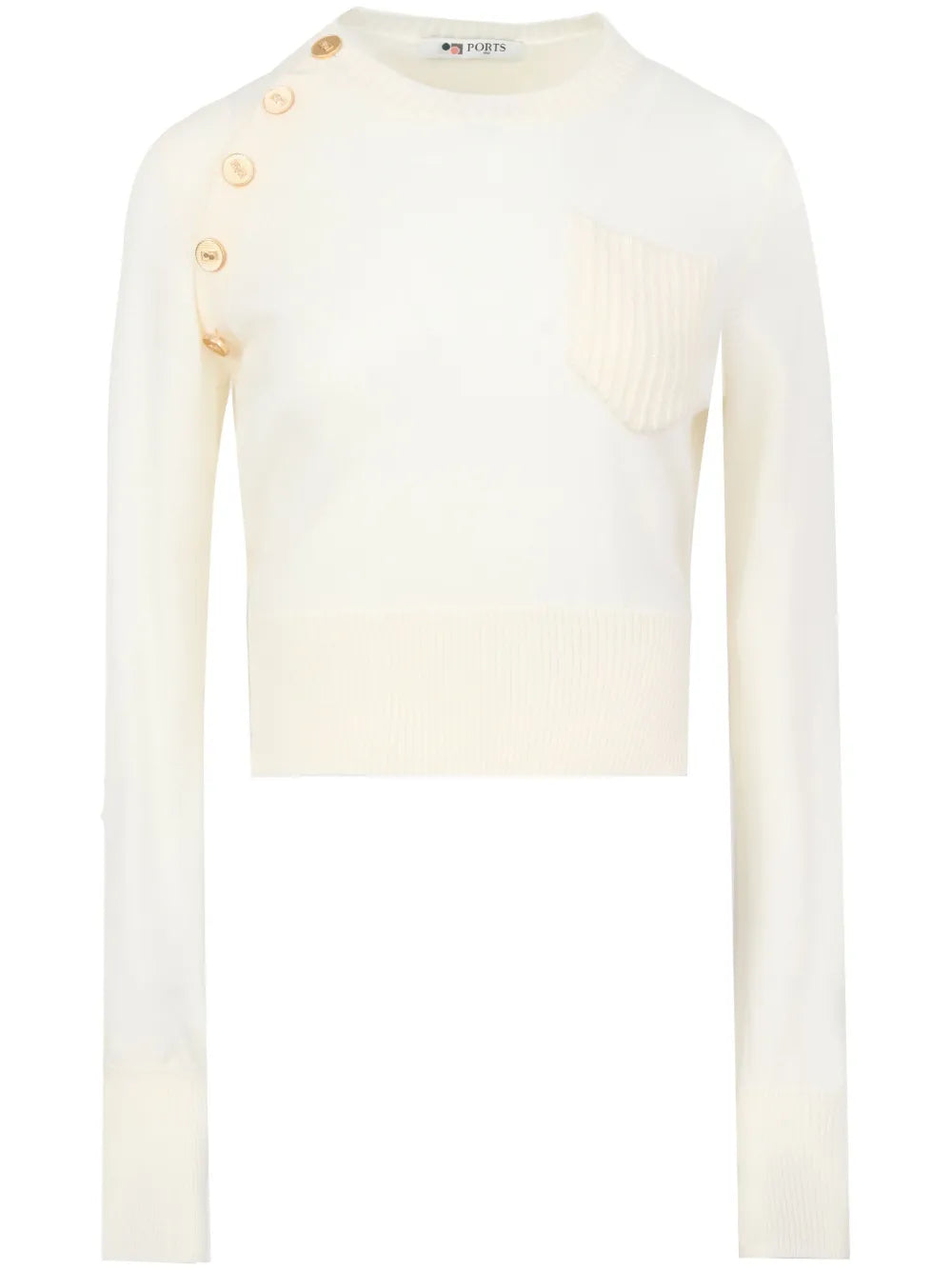 Logo-Button Wool Jumper