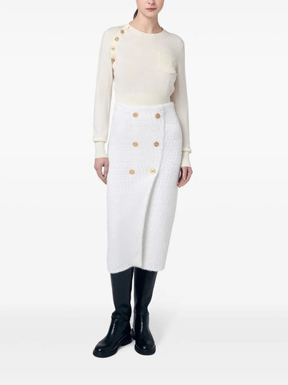 Logo-Button Wool Jumper