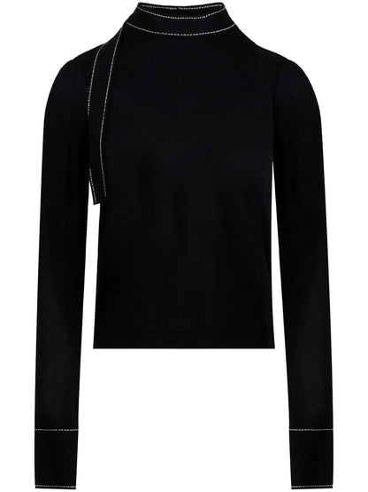 Contrast-Stitching Sweater