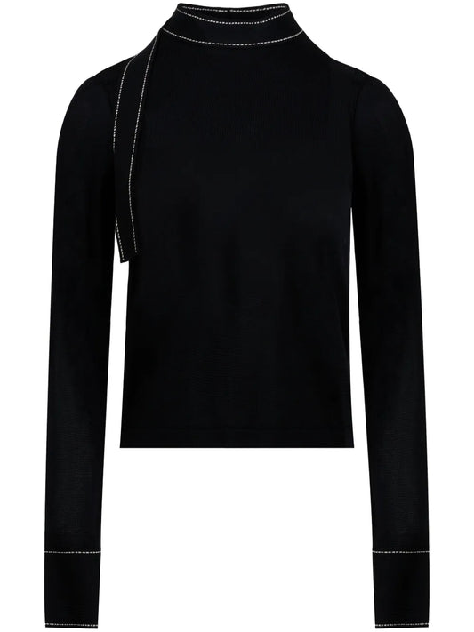 Contrast-Stitching Sweater