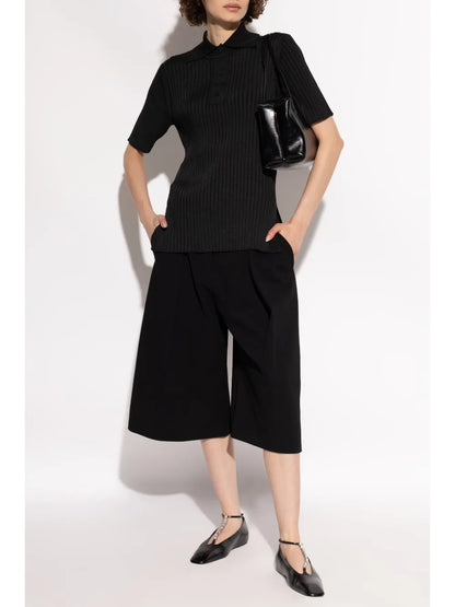 Ribbed Polo Top