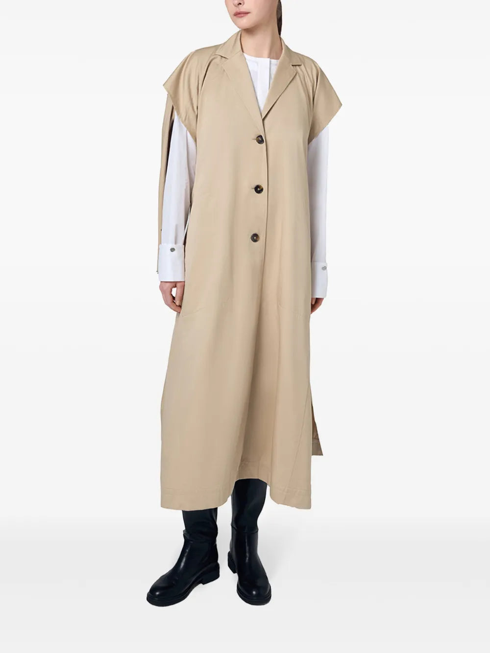 Cut-Out Cotton Trench Coat