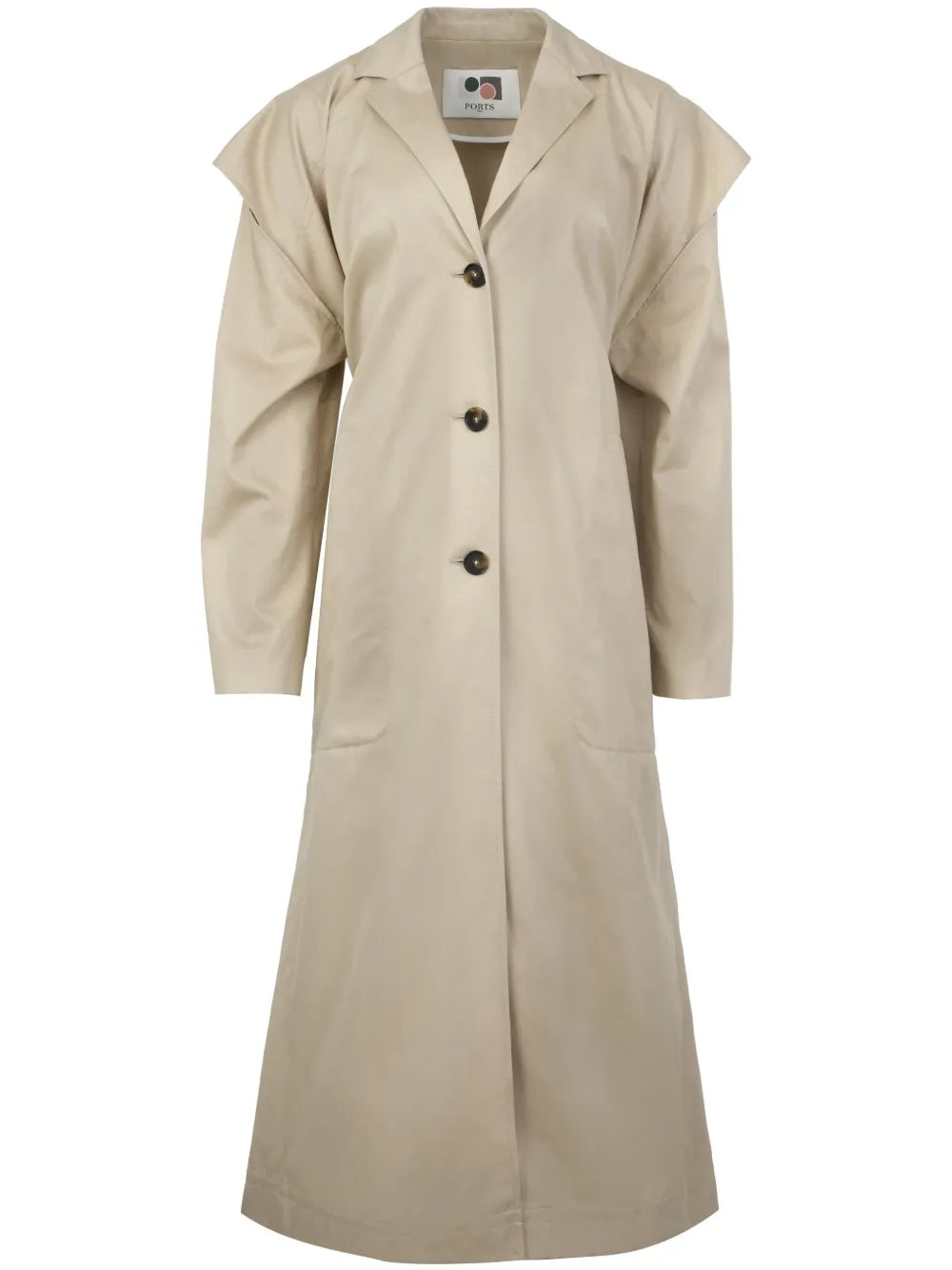 Cut-Out Cotton Trench Coat