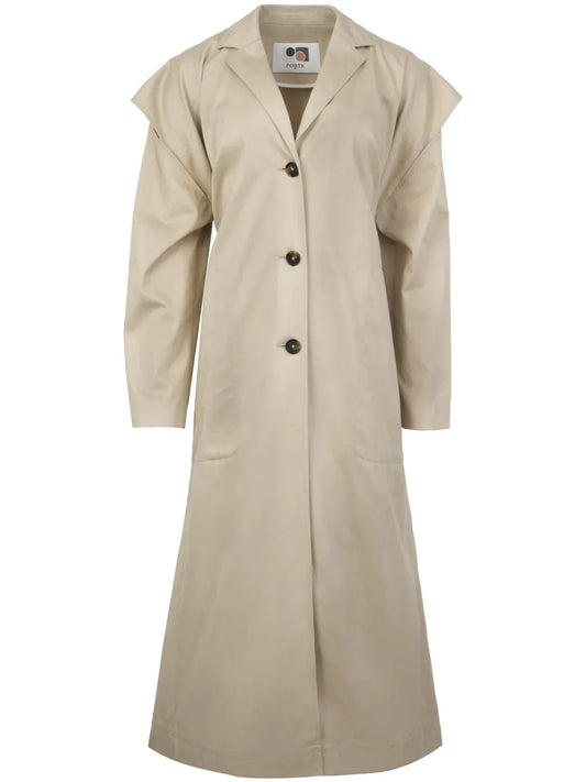 Cut-Out Cotton Trench Coat