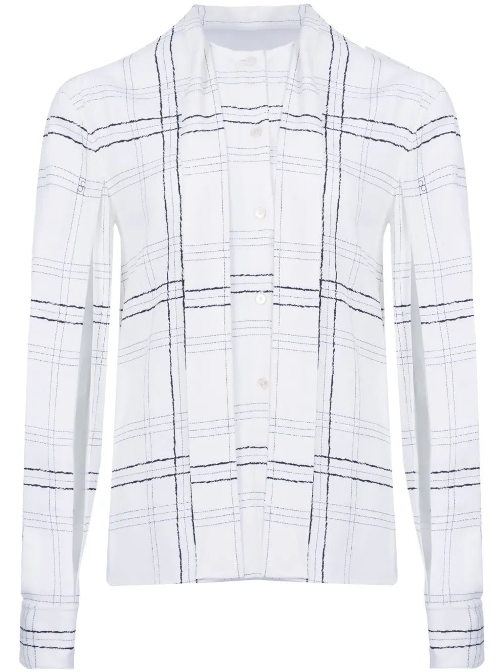 Checked Tie-Strap Shirt