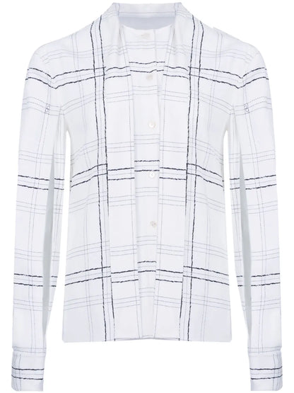 Checked Tie-Strap Shirt