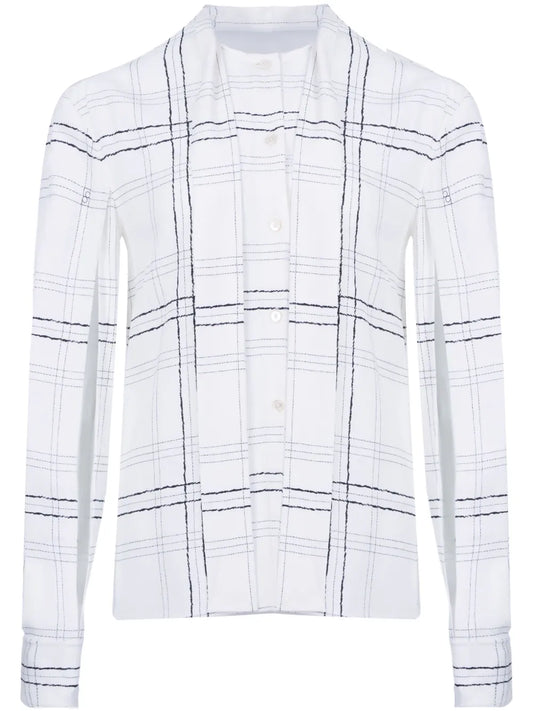 Checked Tie-Strap Shirt