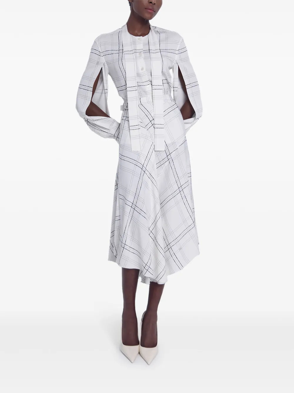 Checked Tie-Strap Shirt