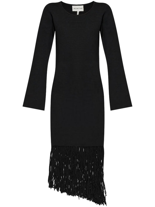 Fringe-Detail Midi Dress