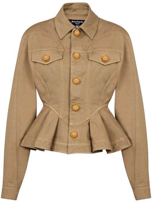Ruffled Cotton-Canvas Jacket