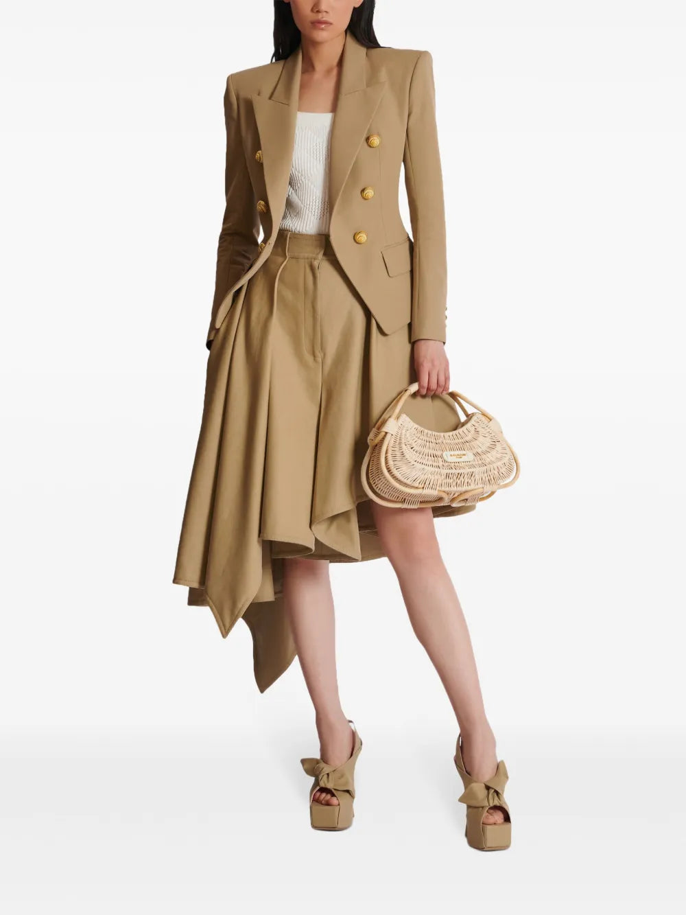 Asymmetric Pleated Skirt