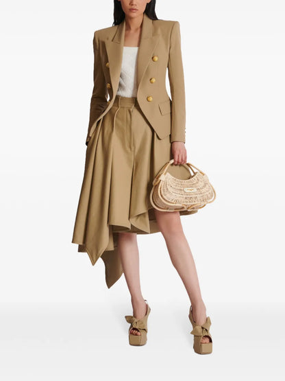 Asymmetric Pleated Skirt