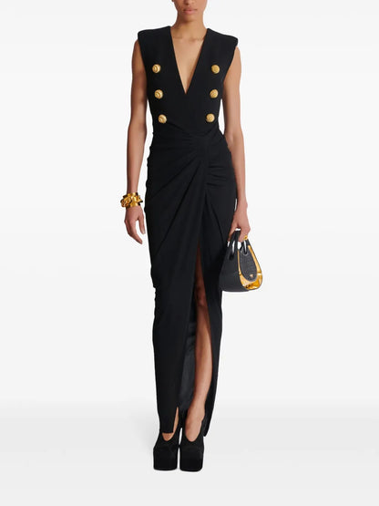 Tailored Crepe Long Dress