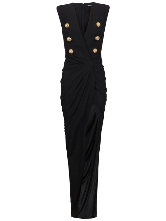 Tailored Crepe Long Dress