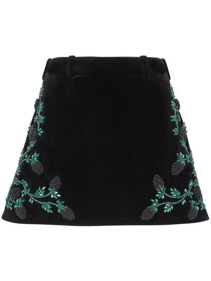 Embroidered A-Line Skirt
