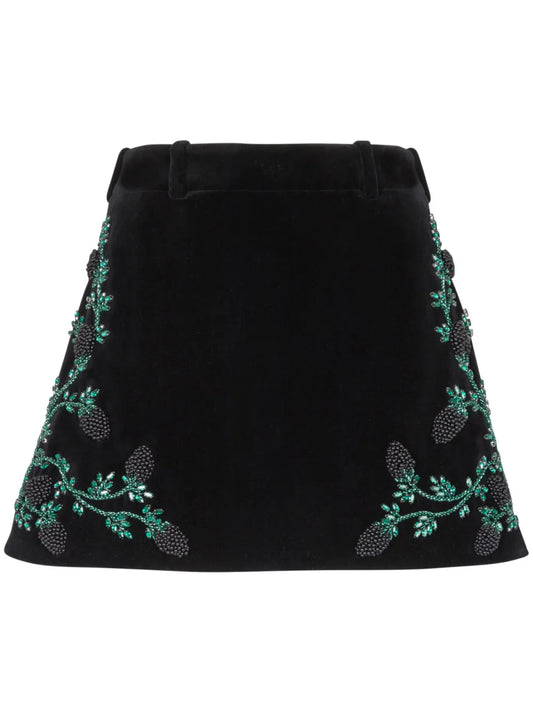 Embroidered A-Line Skirt