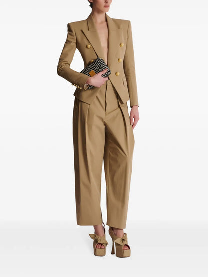Buttoned Double-Breasted Blazer